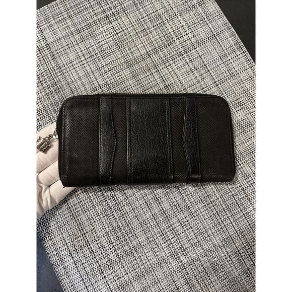 BVLGARI Be Zero One Leather/Canvas Zip Around Long Purse Wallet Black - Nice One - Picture 3 of 12